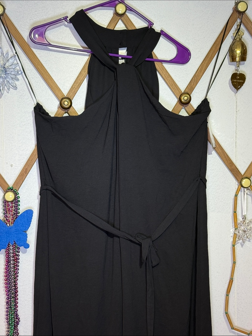 Nine West Black Halter Jumpsuit with Tie Waist